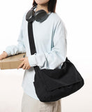 Collsants Messenger Bag for Women Men Satchel Bag Canvas Crossbody Shoulder Bag Casual Sling Bag(black)