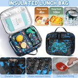 Fimibuke Backpack for School Boys, 3 PCS Cool Luminous Kids Backpacks with Lunch Box & Pencil Pouch, Toddler Teen Glow in The Dark Backpack Bookbag Schoolbag Set for Elementary to High School Students