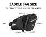 ROCKBROS Bike Saddle Bag - Seat Bag 1.5L Bicycle Bag Cycling Accessories Storage Pouch Wedge Pack for Mountain & Road Bike