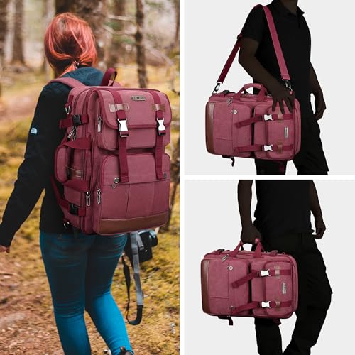 WITZMAN Canvas Travel Backpack for Women Large Laptop Backpack Fits 16 Inch