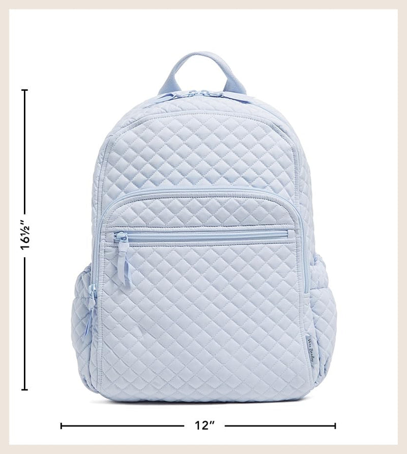 Vera Bradley Women's Cotton Campus Backpack, Forever Green - Recycled Cotton, One Size