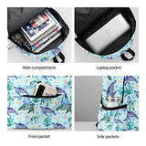 Nmbvcxz Sea Turtle Backpack for Women 16.7 inch Travel Casual Laptop Backpack Lightweight Waterproof Durable Hiking Daypack