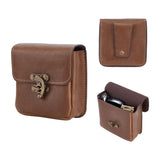 NBEADS Medieval Vintage Belt Pouch Leather Waist Bag, Leather Coin Pouches Key Bags Costume Accessories with Alloy Latch Clasps for Casual Hiking Cosplay Outdoors, 4.11x3.92 Inch, Saddle Brown