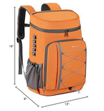 Maelstrom 35 Can Backpack Cooler Leakproof,Insulated Soft Cooler Bag,Beach / Camping Cooler,Ice Chest Backpack for Travel, Grocery Shopping,Kayaking,Fishing,Hiking,Orange