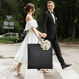 Univivi Wedding Dress Travel Bag for Airplane, Extra Long Wedding Gown Garment Bag with Accessory Pockets, 72 Inch Trifold Heavy Duty Dress Bags for Gowns for Travel and Closet Storage (Black)