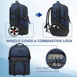 MATEIN Rolling Backpack with Wheels, Roller Backpack for Men Women, Blue