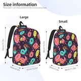 GVGOAGL Donut Bright Food School Backpack for Girls Boys Women Lightweight Canvas Bookbag Casual Laptop Daypack for Travel Outdoor Camping, 17 Inch