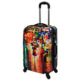 Dejuno Women's 3-Piece Lightweight Hardside Spinner Upright Luggage Set, Parisian Nights