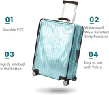 GigabitBest Suitcase Covers for Luggage – TSA Approved Clear PVC Luggage Protector Cover, Thick Transparent Waterproof Sleeve with Large Hook and Loop Closure, Fits 24" Wheeled Suitcases