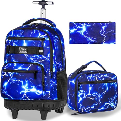gxtvo Rolling Backpack for Men, Wheeled Bookbag with Lunch Box for Adults, Kids Water Resistant Roller School Bag for College Teens | Backpacks4Less