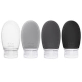 Silicone Travel Bottles for Toiletries TSA Approved Travel Size Containers Set 4 Pack Portable Leak Proof Refillable Cosmetic Squeeze Bottles Shampoo Hair Conditioner Body Lotion Bath Shower Gel