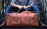 Large 32 inch duffel bags for men holdall leather travel bag overnight gym sports weekend bag