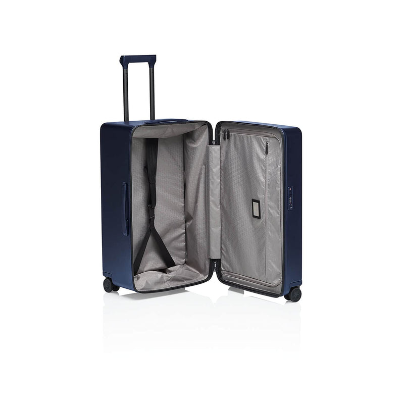 Bric's PORSCHE DESIGN 29 Inch Spinner Trunk - Hardside Luggage - 29" H x 17" W x 15.5" D Volume - Travel Suitcase with Wheels - Roadster Collection - Dark Blue Matte