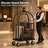 Hotel Luggage Cart, Heavy Duty Bellman Cart with 1600 lbs Capacity