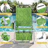 Outvita Backpack Beach Chair with 7 Position Adjustable Backrest, Lightweight Folding Aluminum Camping Chair with Detachable Storage Bag, Carry Strap & Side Pocket, 265 lbs Capacity