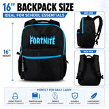 Fortnite Backpack for Kids & Adults, 16” Bookbag with Fortnite Rubber Molded Flame Logo 3D Patch & Rubber Logo Dangle, Black