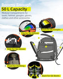 Abahub Ski Boot Bag, 50L 1680D Nylon Water-resistant Padded Ski Boot Backpack for Skis, Snowboard, Ski Helmet & Accessories, Black