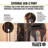 Klein Tools 62805BPTECH 28-Pocket Laptop Backpack Tool Bag, Tradesman Pro Extra-Large Tech Tool Backpack with Molded Bottom, Charging Port