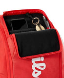 WILSON 2025 Super Tour Red Tennis Backpack - Red/White, Holds up to 2 Rackets