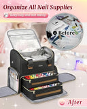 YOREPEK Large Nail Polish Organizer Case Backpack Holds 96 to 100+ Bottles