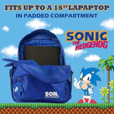 AI ACCESSORY INNOVATIONS Sonic Backpack for Boys & Girls, Bookbag with Adjustable Shoulder Straps & Padded Back,16 Inch Schoolbag with 3D Features, Blue