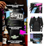 SHITI Coolers Backpack for Camping, Travel, Beach, Soft Lunch Box for Food, Drinks & Ice, Portable, Waterproof 24 Hr Insulated Bag with Shoulder Straps, Customizable, the Midnight Rider, 15 Cans