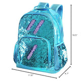 Fermido Holographic Kids Backpack Mermaid Sequin School Backpack for Little Girls Elementary Princess Glitter Bookbags(Teal) One_Size
