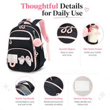 Bluboon Backpack for School Girls Cute Bookbag with Bowknot Lightweight Middle High School BackPack Bags with Laptop Compartments Easy Access Wide-Open Design Mochilas Para Mujer for Travel Daily Use