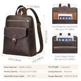 S-ZONE Small Leather Backpack Purse for Women Vintage Casual Daypacks Travel Rucksack Handbag