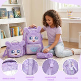 Meetbelify Backpack for Girls Backpacks with Lunch Box Pencil Case for Elementary Student Kids School Travel Bag for Girls Ages 6-8 Years Old