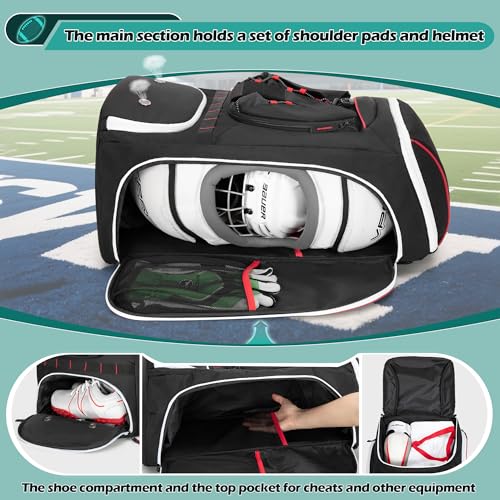 Smasrob Football Bag for Equipment, Football Backpack, Black