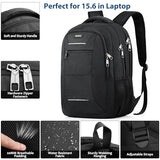 Backpack for Men and Women, School Backpack for Teens, Black Backpack for Boys with USB Charging Port Fits 15.6 Inch Laptop, Water Resistant Travel College Bookbag