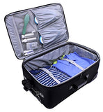 U.S. Traveler New Yorker Lightweight Expandable Rolling Luggage, Charcoal, 4-Piece Set