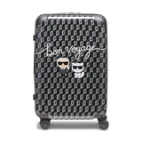 KARL LAGERFELD Paris Unisex Luggage Suitcase,Black/Grey,Medium