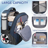MATEIN Rolling Backpack with Wheels, Roller Backpack for Men Women, Blue
