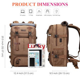 WITZMAN Travel Backpack for Men 40L Large Carry-on Airline Approved Convertible 3 in 1 laptop Bags Fit 16 inch(A8013 Brown)