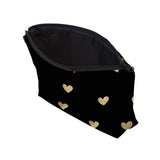 Aiphamy Cute Travel Makeup Bag Cosmetic Bag Small Pouch Gift for Women (Brushed Gold Heart)