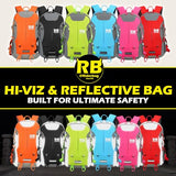 Reflective Motorcycle Backpack – Hi Viz EDC Commuter Bag for Riders, Night Travel, and Daily Use with Helmet Holder, Laptop Compartment, Ventilated Back, Urban Gear (green backpack)