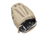 Under Armour Unisex-Adult Hustle Lite Backpack, (045) Downpour Gray / / Metallic Gold, One Size Fits All