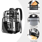 PAMANO Clear Backpack Transparent Heavy Duty School PVC Bookbag See Through Bag Boys and Girls for College Work Travel Security