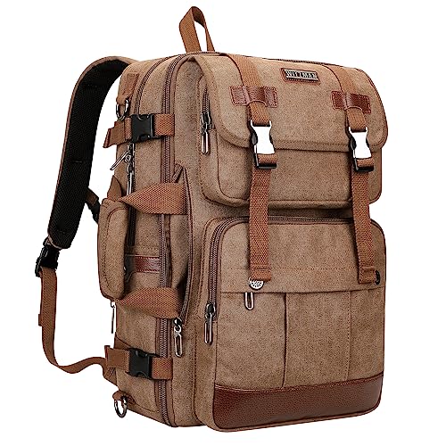 WITZMAN Canvas Backpack Large Carry On Travel Backpack Duffel Bag Fit 18 inch Laptop Sling Bag for Men Women Convertible Crossbody Chest Bag