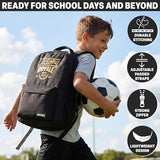 Get Trend Fortnite Kids Backpack, Boys Lightweight 18 inch Book Bag, Adjustable Padded Straps Travel School Bag, Gamer Gifts (Black Fortnite)