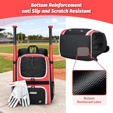 Ciihars Youth Baseball Bag - Baseball Backpack Bat & Glove Holder, T-Ball & Softball Equipment & Gear,Large Main Compartment for Helmet & accessories, Fence Hook，Insulation Pocket (red)