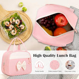 Bevalsa Backpack for Girls, Cute Bow School Bags for Kids with Lunch Bag & Pen Case, Bookbag for Girls Children Teens Elementary Middle Student, Back to School Gift with USB Charging Port