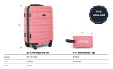 kensie 22" Peonies Hardside Carry-On Luggage with ID Tag, Flowering Ginger