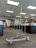 Single Nesting Luggage Cart, Stainless Steel 3-Wheel Design, 300lb Capacity