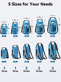 HEETA Dry Bag Waterproof for Women Men, Roll Top Lightweight Dry Storage Bag Backpack with Phone Case for Travel Swimming Boating Kayaking Paddle Board Camping Beach Accessories (Transparent Blue, 5L)