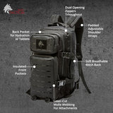 WOLF TACTICAL Molle Backpack Small Tactical Backpack Small Concealed Carry Backpack CCW Backpack Bug Out Bag 24L EDC Daypack