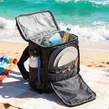 ZEEMO Backpack Cooler for Men, Insulated Leak Proof Lunch Bag, Large Capacity Lightweight Rucksack for Picnic, Beach, Backyard, Black