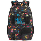 Get Trend One Piece Kids Backpack for Boys, 18 inch Book Bag with Adjustable Padded Straps, Travel School Bag, Anime Gifts (Black One Piece)